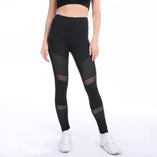 Load image into Gallery viewer, CHRLEISURE Work Out Pink Leggings Women Spring Ankle-Length Softe Mesh Legging Stitching Hollow Slim Push Up Lady's Legging