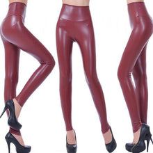 Load image into Gallery viewer, CUHAKCI Legging Free dropshipping Women Hot Sexy Black Wet Look Faux Leather Leggings Slim Shiny Pants Plus size S M L XL XXL
