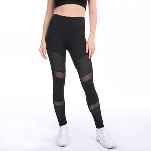 CHRLEISURE Work Out Pink Leggings Women Spring Ankle-Length Softe Mesh Legging Stitching Hollow Slim Push Up Lady's Legging